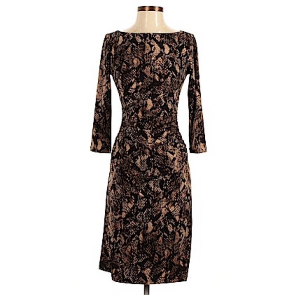 Lauren by Ralph Lauren Dress Animal Print Brown Tan Size 2 EUC
